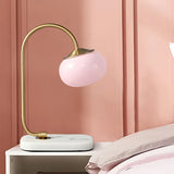 Marshmallow Tischlampe aus Metall und Glas