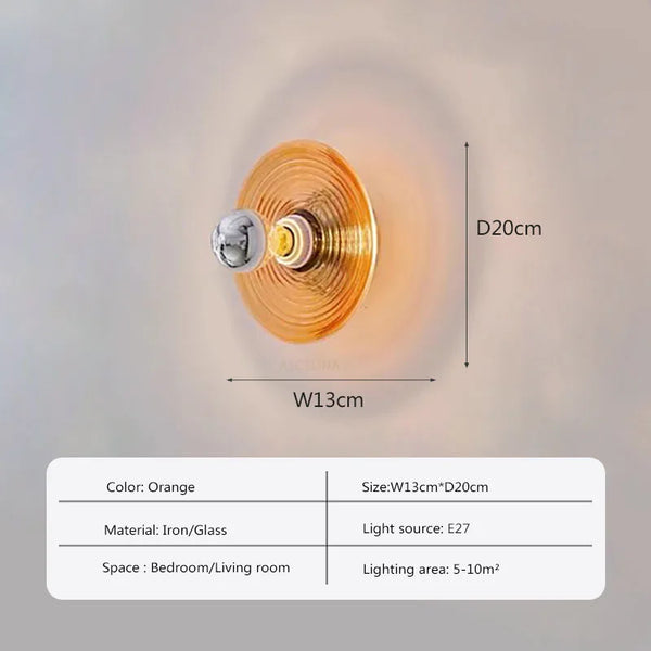 Vintage LED-Wandleuchte aus Glas
