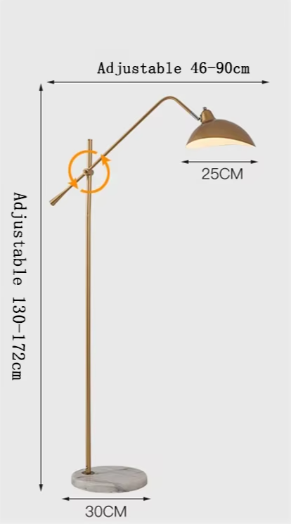 Nordic Gold Luxe Stehlampe – Minimalistisches Design mit Marmorfuß