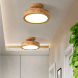 Runde Deckenlampe aus Holz