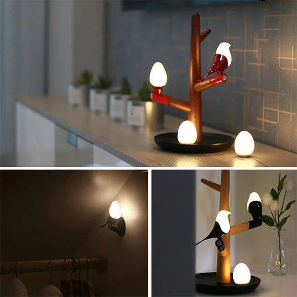 Magpie Wooden LED Smart Sensor Wiederaufladbare Tischlampe