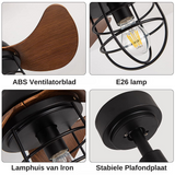 Zeitgenössischer Deckenventilator aus dunklem Walnussholz mit Lichtern