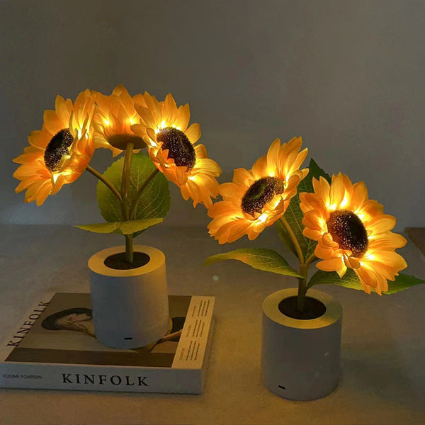 Glitzernde Sonnenblume Lampe für auf Tisch