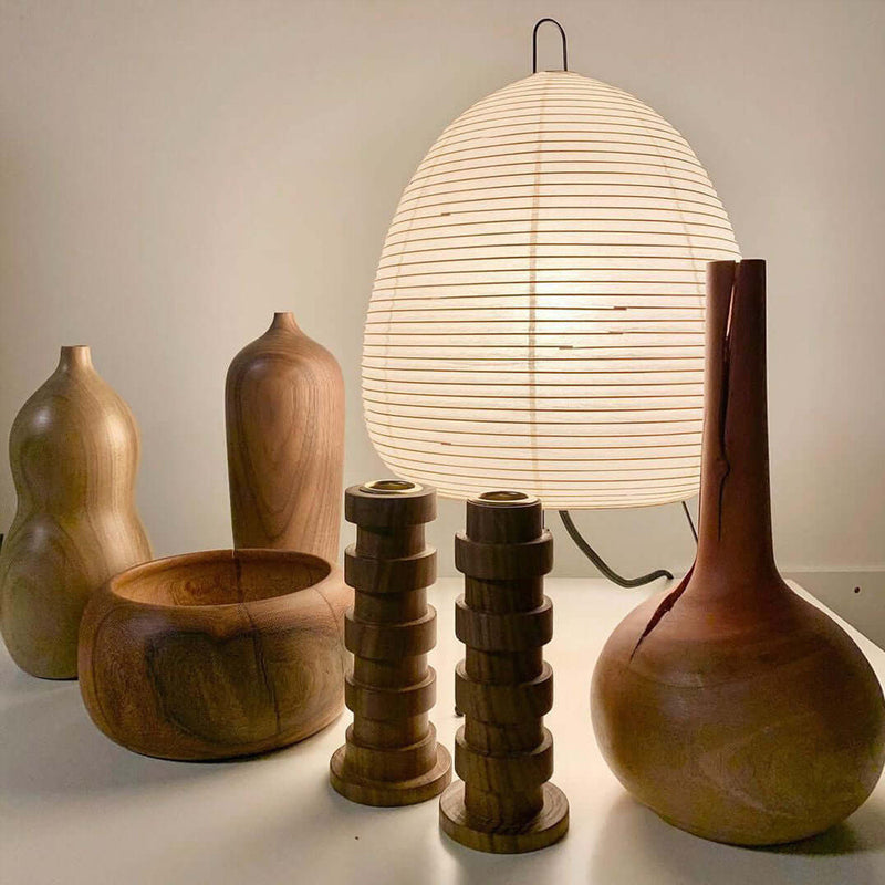 Akari Tischlampe aus Washi-Papier