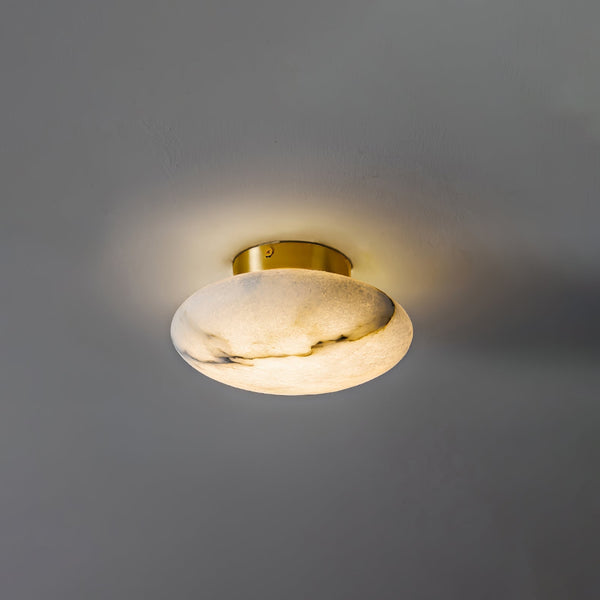Ovale Deckenleuchte aus Alabaster