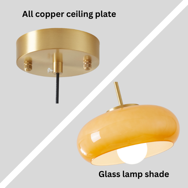 Moderner Kronleuchter aus Kupfer und Glas
