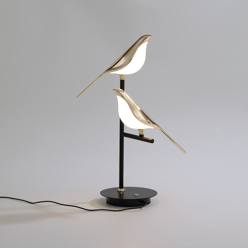 BirdLamp – Stilvolle LED-Tischlampe mit goldenem Vogel-Design