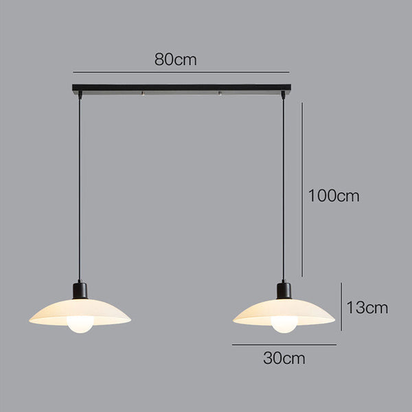 Minimalistische Hängelampe aus weißem Verbundglas