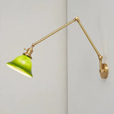 Einstellbar Vintage-Wandlampe aus grünem Glas