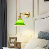 Einstellbar Vintage-Wandlampe aus grünem Glas