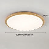 Runde, plissierte LED-Schlafzimmer-Deckenleuchte aus Holz
