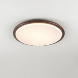 Runde, plissierte LED-Schlafzimmer-Deckenleuchte aus Holz