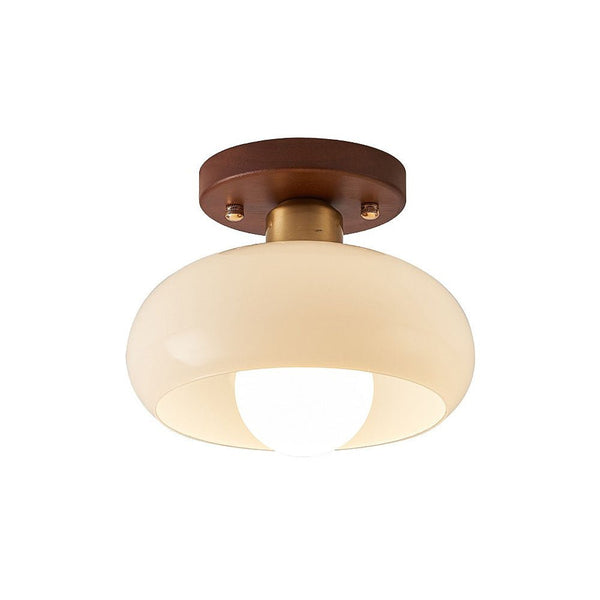Kleine weiße Vintage-Deckenlampe für den Flur