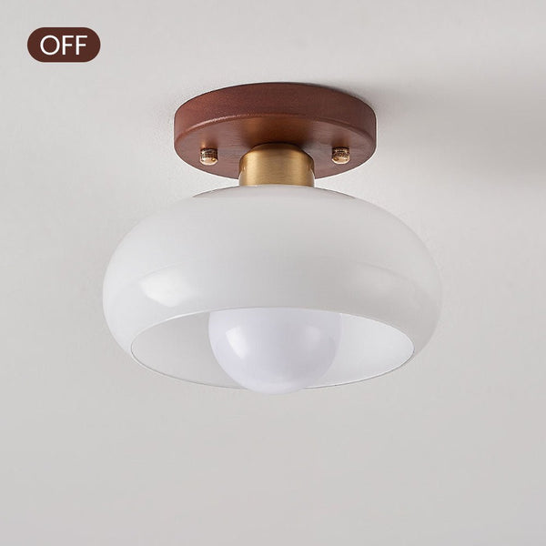Kleine weiße Vintage-Deckenlampe für den Flur
