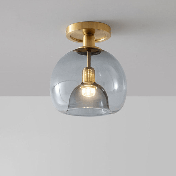 Moderne Deckenleuchte aus Glas in Grau