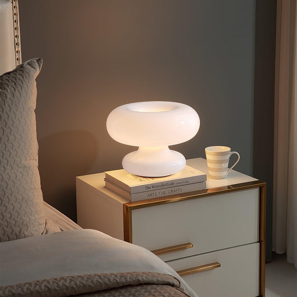 Moderne Glas-Donut-Tischlampe