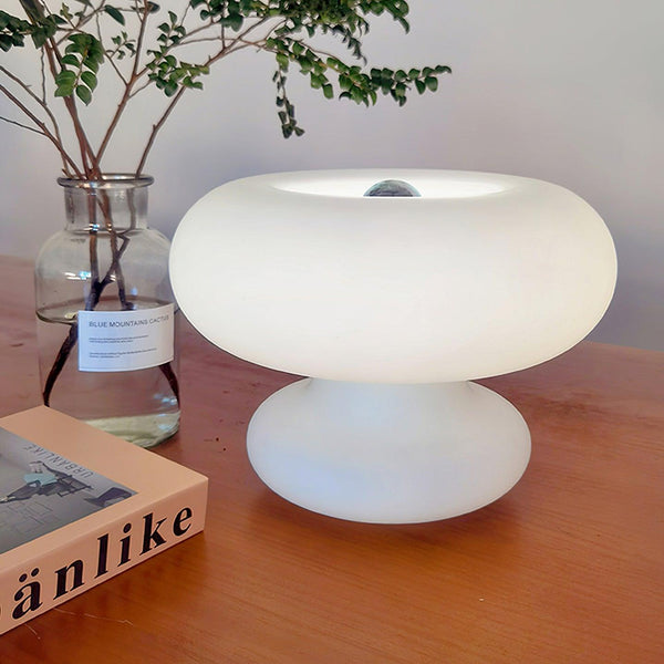 Moderne Glas-Donut-Tischlampe