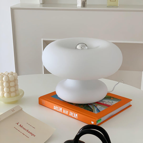 Moderne Glas-Donut-Tischlampe