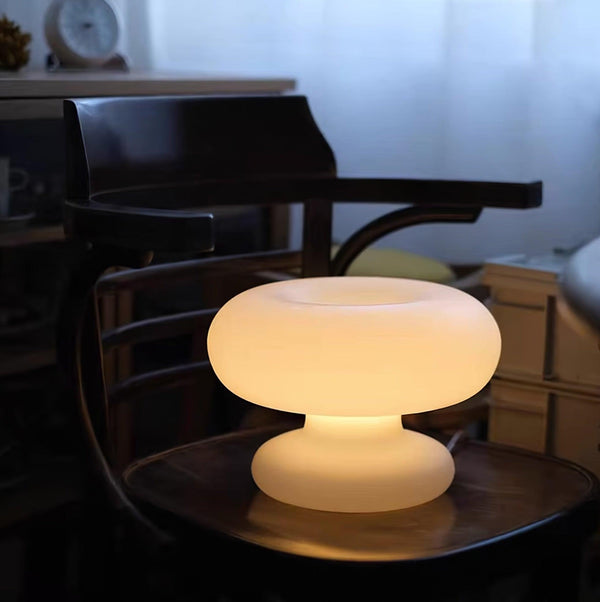 Moderne Glas-Donut-Tischlampe