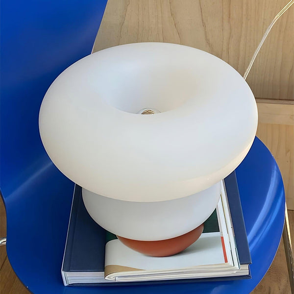 Moderne Glas-Donut-Tischlampe