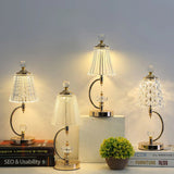 Vintage Goldene Tischlampe aus Kristall