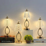 Vintage Goldene Tischlampe aus Kristall