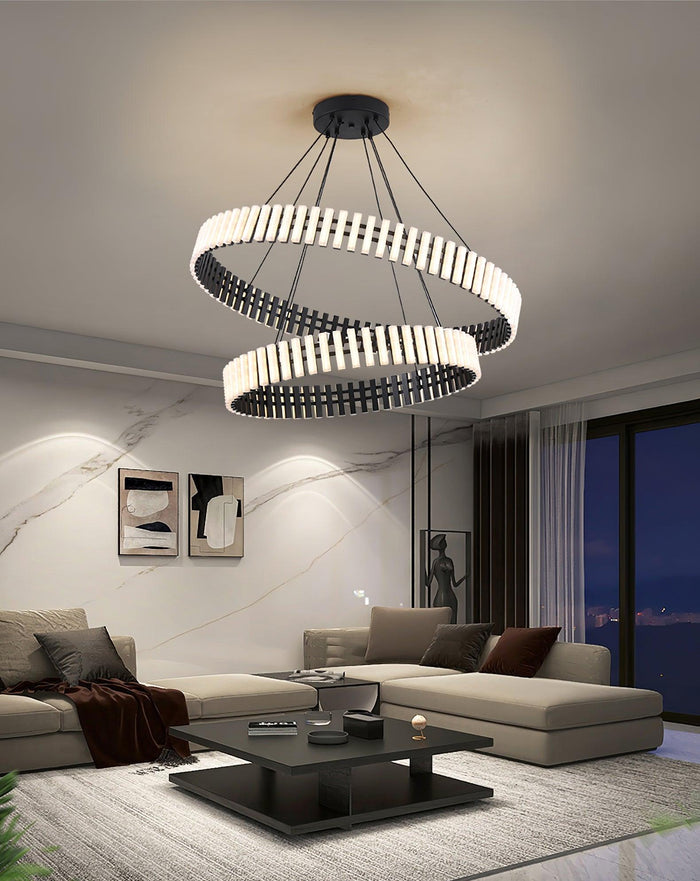 Eleganter hängender LED-Kronleuchter mit warmem, neutralem und kühlem Licht