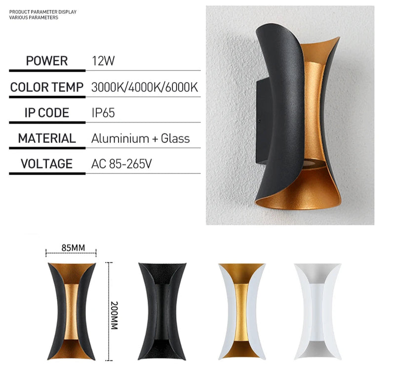 Nordluxo LED Wandleuchte Modern – IP65 Wasserdicht | Für Innen & Außen
