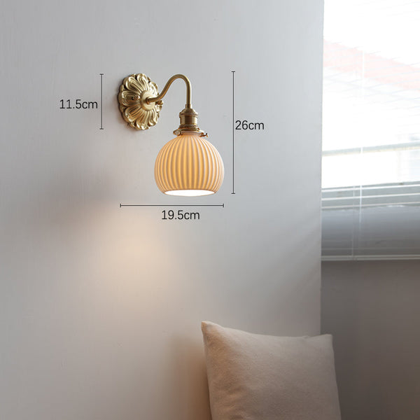 Messing-Keramik-Wandlampe