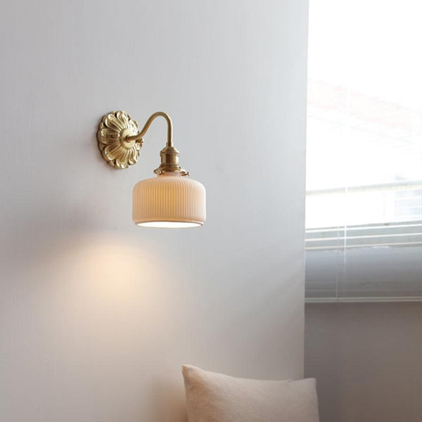Messing-Keramik-Wandlampe