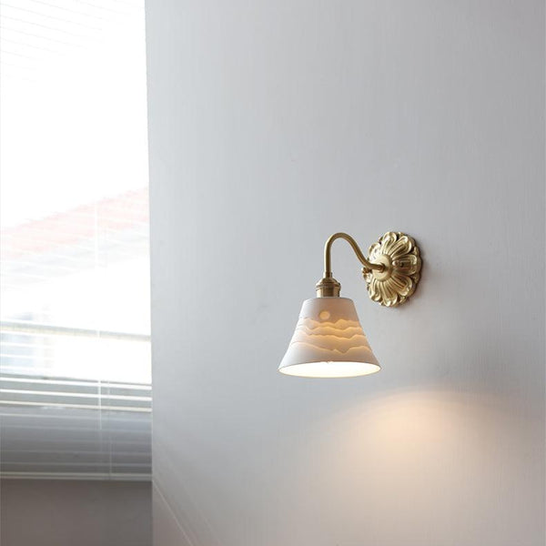 Messing-Keramik-Wandlampe