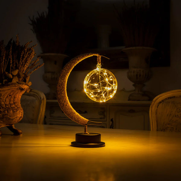 Enchanted Glas Mond Lampe mit warmem Licht für auf dem Tisch