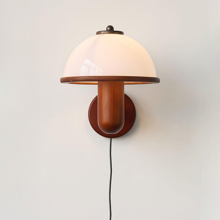 Pilz-Wandlampe aus Holz