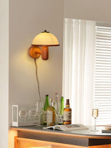 Pilz-Wandlampe aus Holz