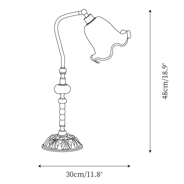 Roselamp | Fashion Flower Tischlampe aus Messing