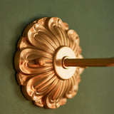 Vintage Kupfer-Blütenblatt-Glas-Wandlampe