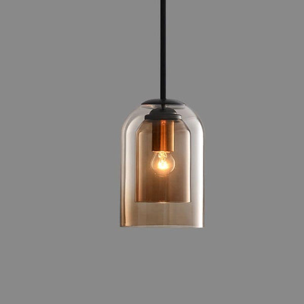 Mica Mid-Century Hängelampen mit Doppelglas