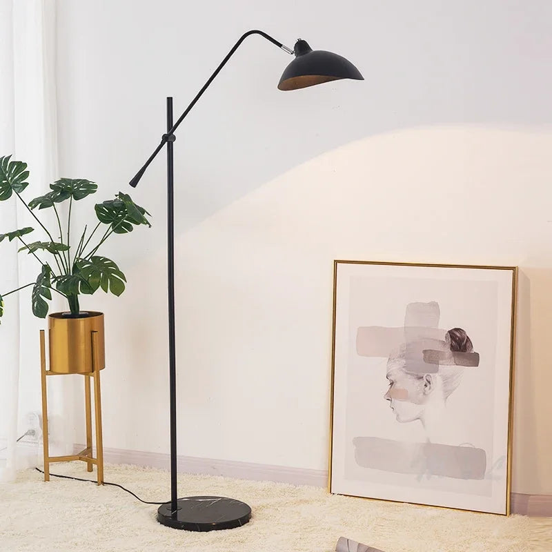 Nordic Gold Luxe Stehlampe – Minimalistisches Design mit Marmorfuß