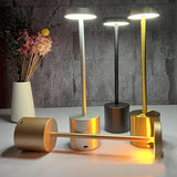 LumiÉlan – Klassische Wiederaufladbare Tischlampe mit Touch, 3 Farben & Stufenloser Dimmung