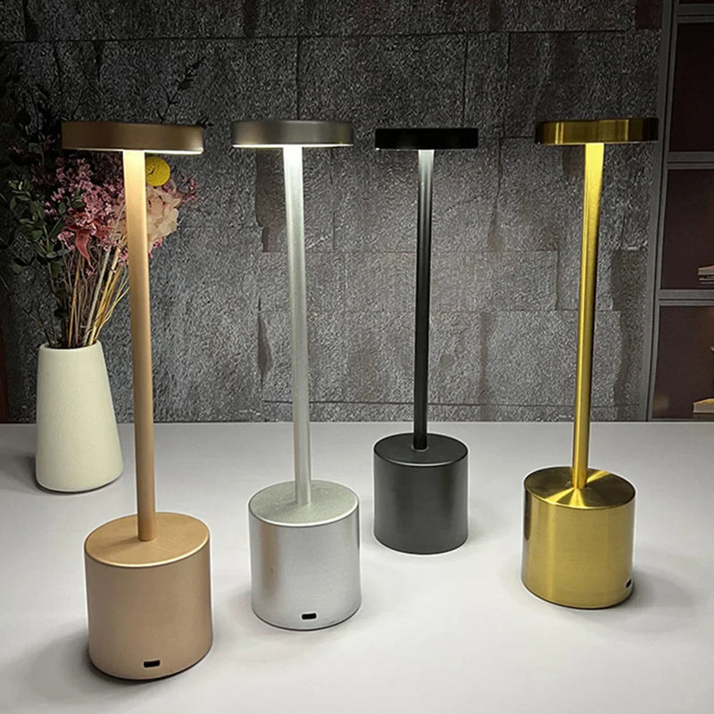 LumiÉlan – Klassische Wiederaufladbare Tischlampe mit Touch, 3 Farben & Stufenloser Dimmung