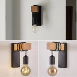 RetroLume – Vintage LED Wandlampe aus Holz & Eisen mit E27 | Industrial & Loft Stil