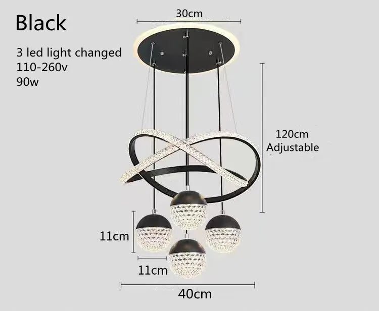LumaCrest LED Pendelleuchte – Modernes Art Deco-Design für Esszimmer und Wohnzimmer