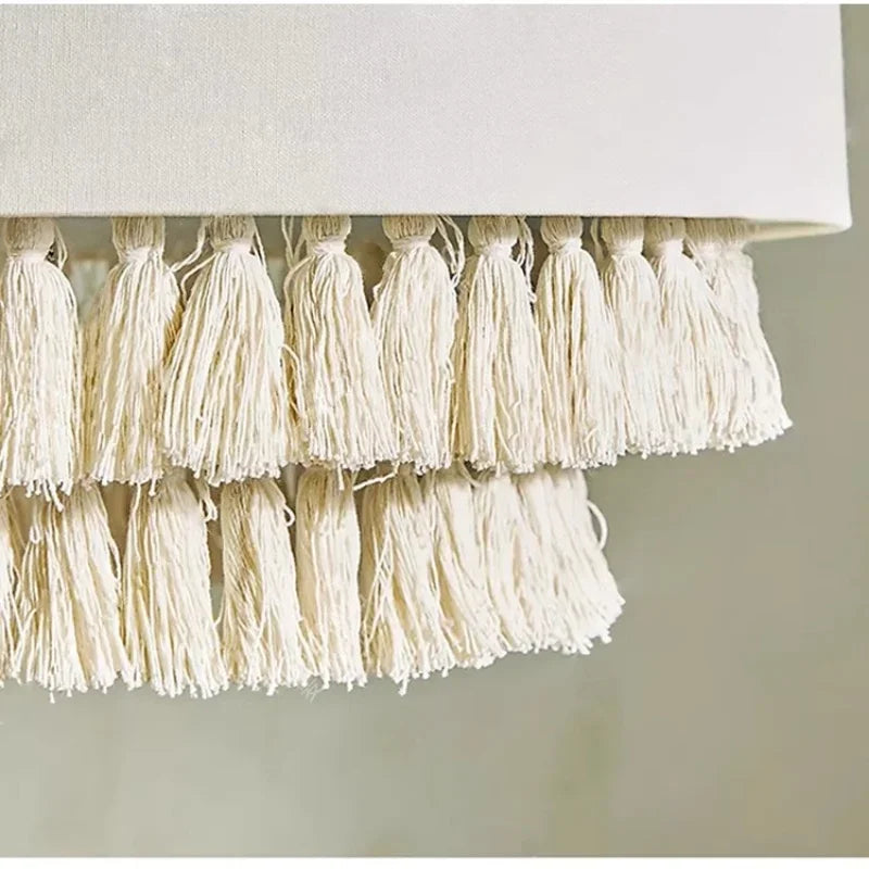 SabiGlow – Boho Wabi Sabi Stoff-Hängelampe
