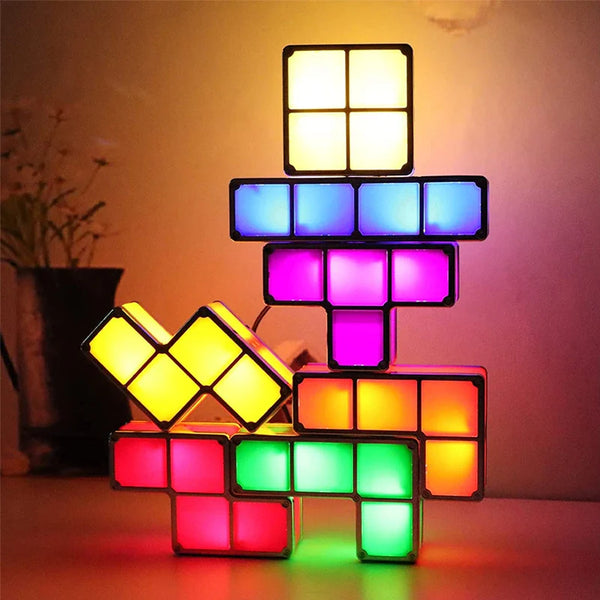 PixelGlow DIY Retro Game Lamp – Unieke Nachtlamp met Tetris Design