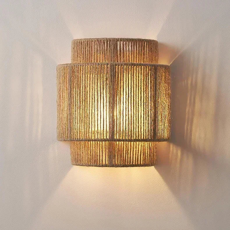 MORI GLOW Handgefertigte Hanfseil-Wandleuchte