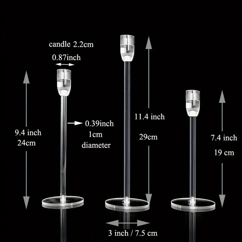 LumenAcry Acryl-Kerzenhalter Set (3-teilig)