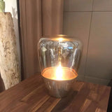 AuroraGlow – Nordische Designer LED Tischlampe aus Glas