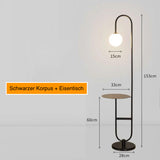 Nordic Luxe Vloerlamp met Marmeren Bijzettafel