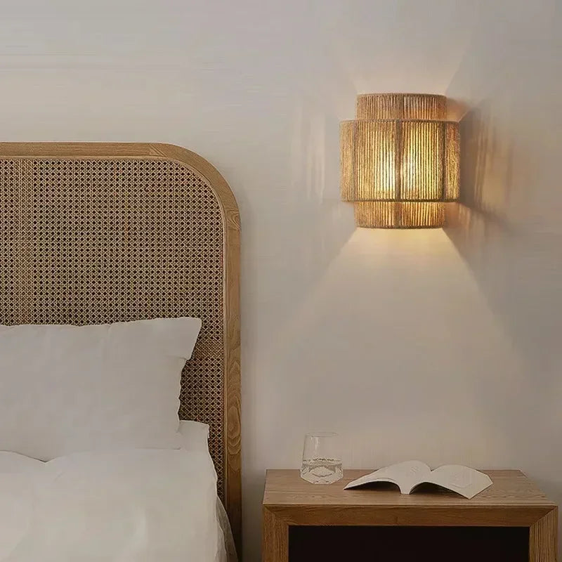 MORI GLOW Handgefertigte Hanfseil-Wandleuchte