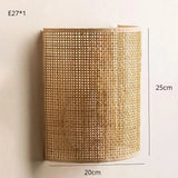 RustiRiet Wandleuchte – Handgeflochtene Rattan-Wandlampe für Schlafzimmer, Wohnzimmer & Flur